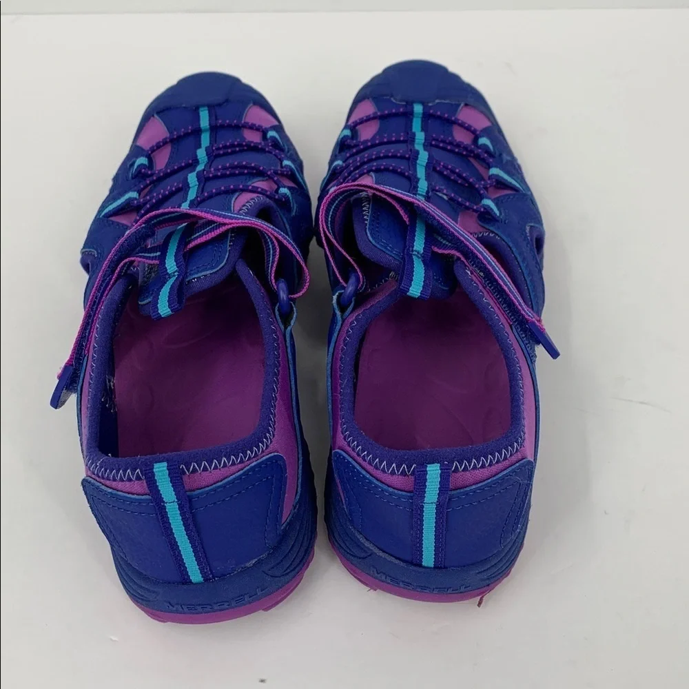 Merrell Hydro Fisherman water sandal shoe closed toe blue purple Kids girls 37